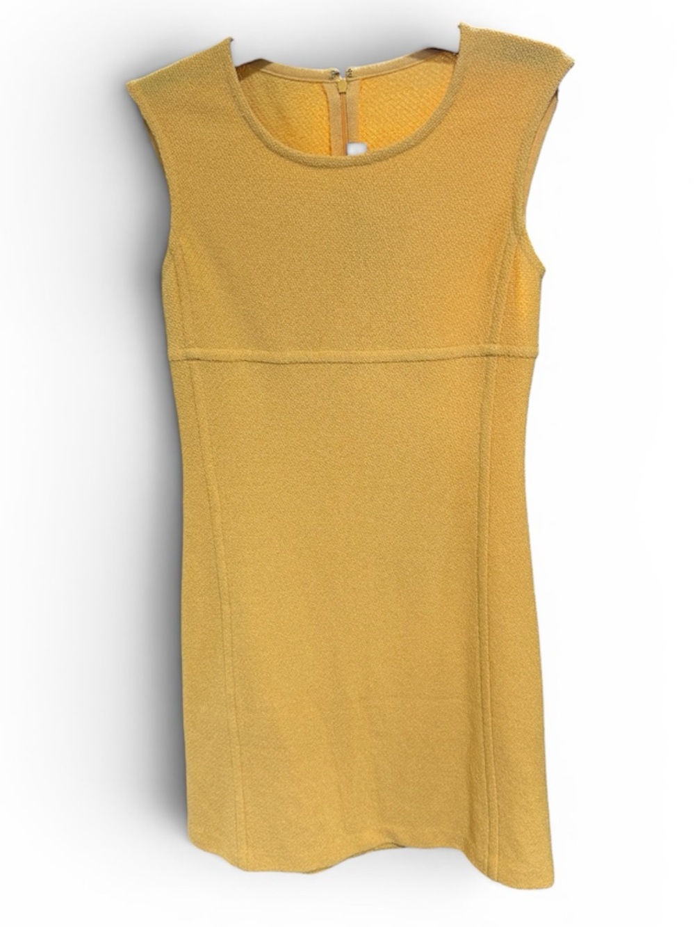 St. John Golden Yellow Sleeveless Wool Blend Knit Dress